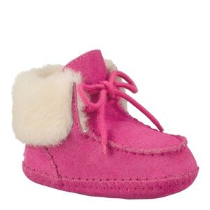 Ugg Sparrow High Top Baby Girl Booties Moccasins Infant Sz 2/3